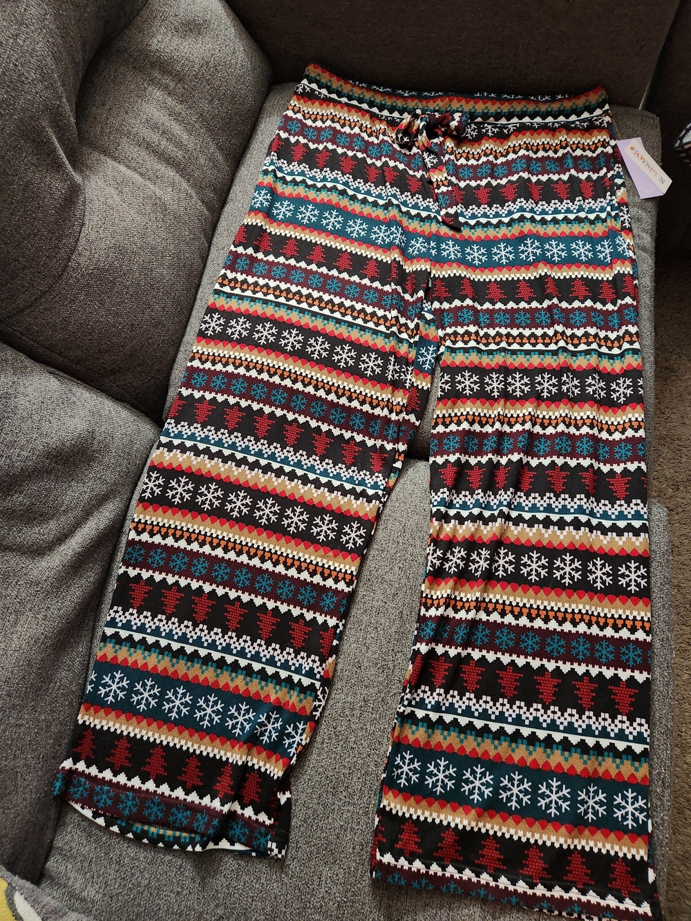 Women's Holiday Fair Isle Lounge Pants - Multicolor Size L
